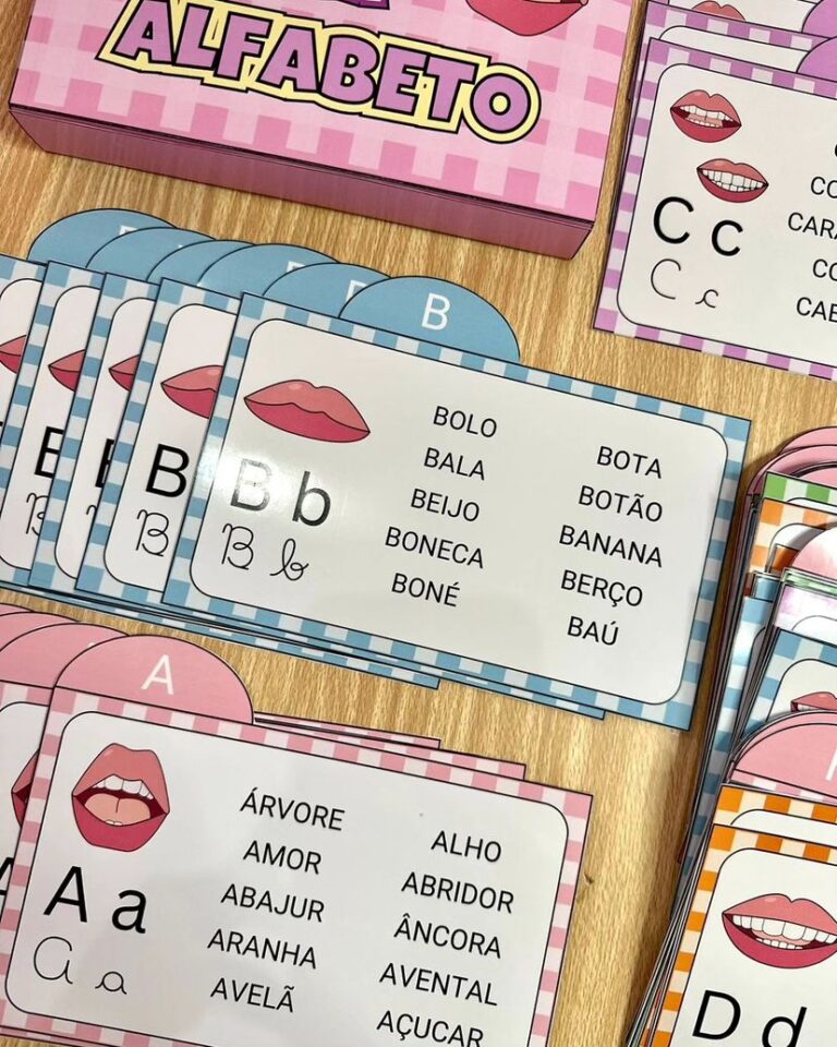 Fichas de leitura do alfabeto - Espaço Pedagógico Encantar
