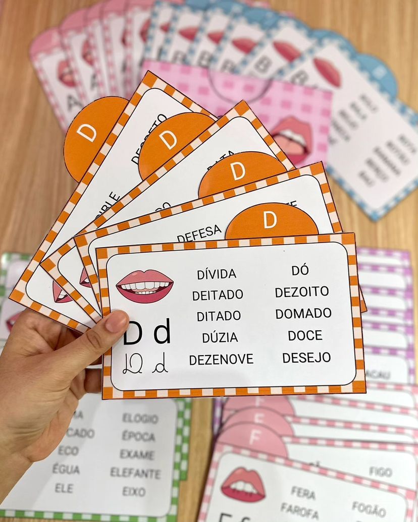 Fichas de leitura do alfabeto