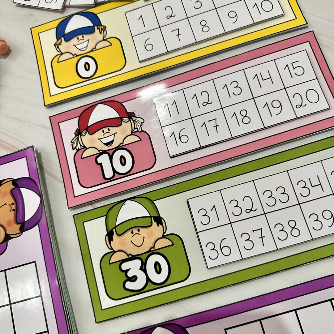 Sequência Numérica com fichas e números móveis