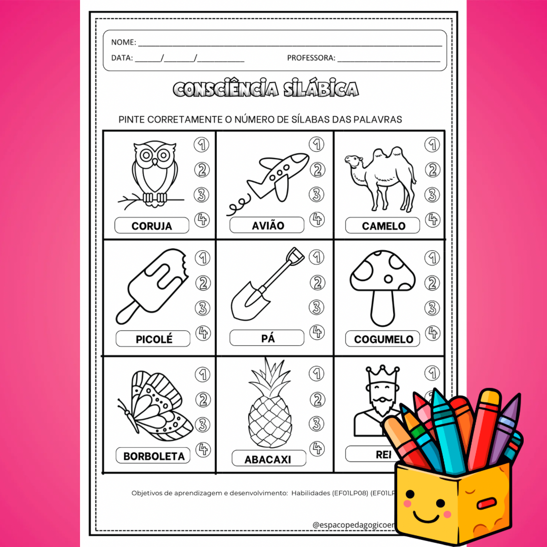 Atividades - Consciência silábica - Imagem 4