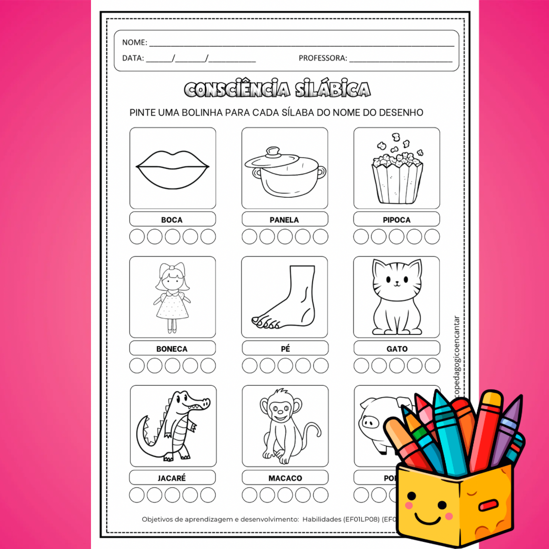 Atividades - Consciência silábica - Imagem 2