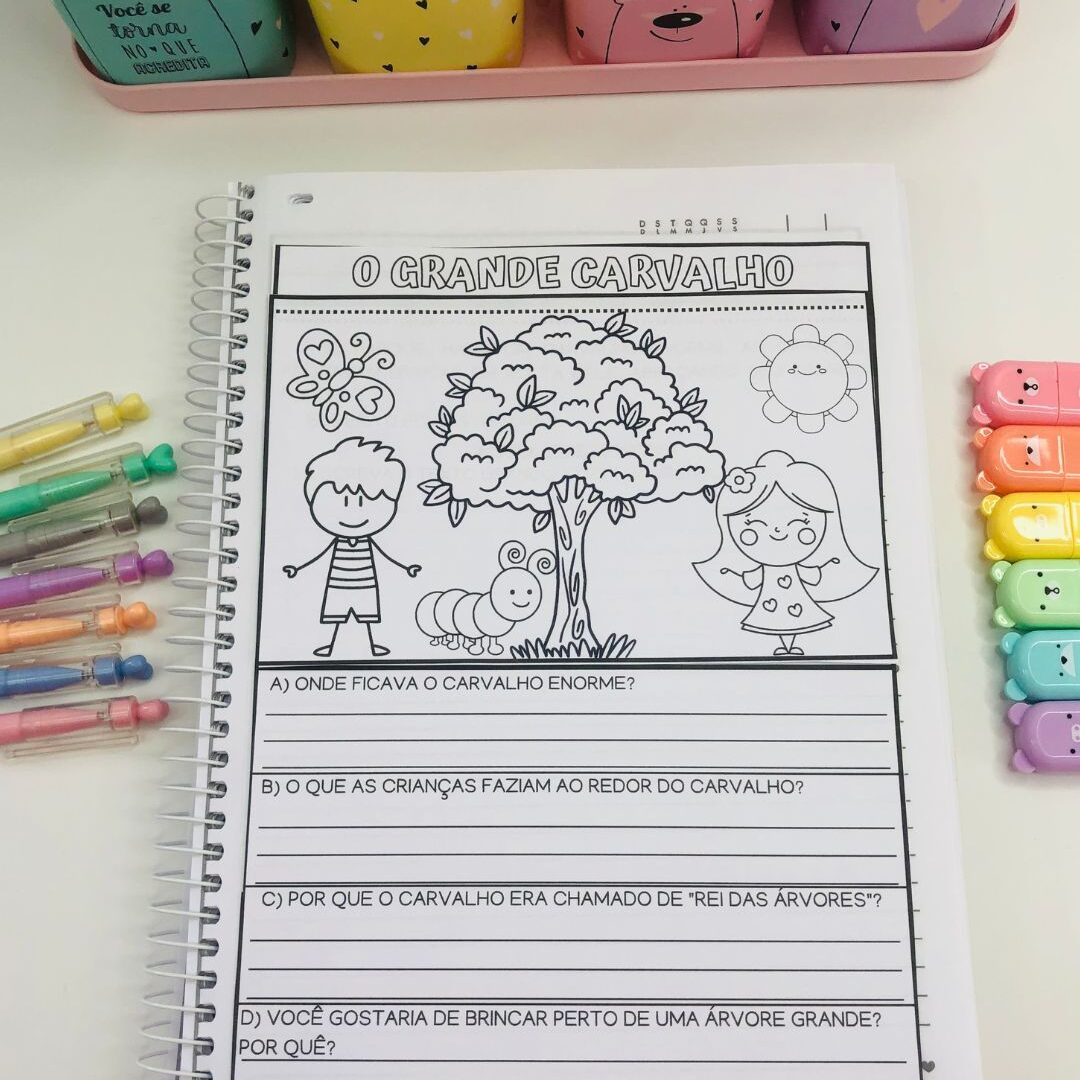 Leiturinhas com atividades de compreensão do texto - Dia da árvore 3º ano