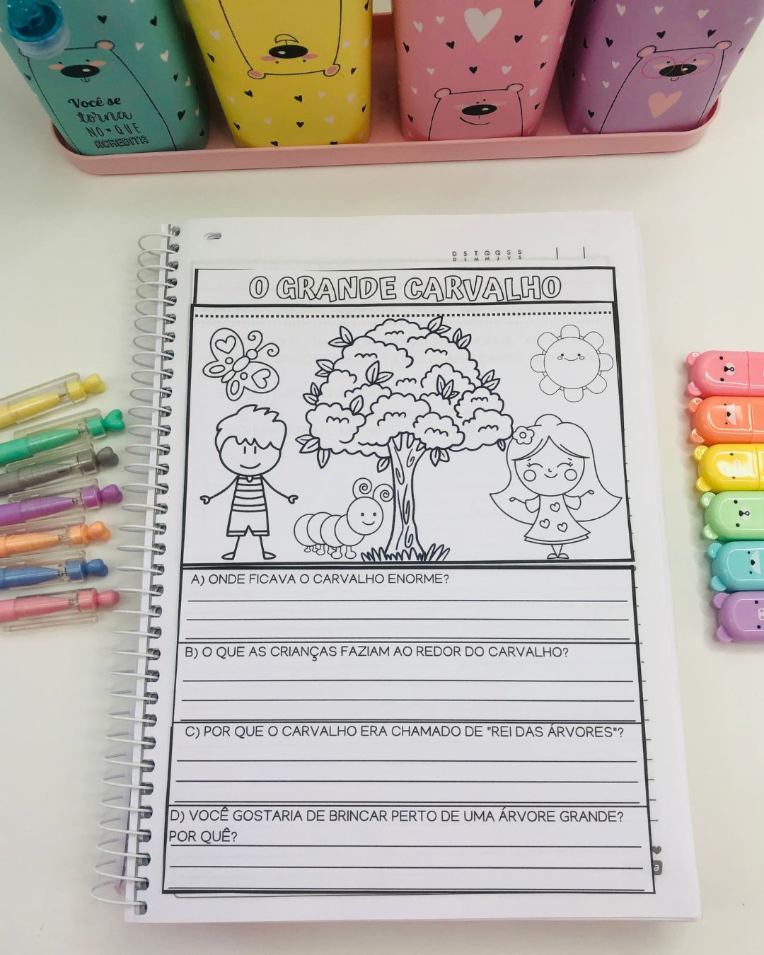 Leiturinhas com atividades de compreensão do texto - Dia da árvore 3º ano