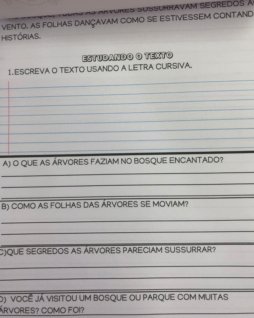 Leiturinhas com atividades de compreensão do texto - Dia da árvore 3º ano - Imagem 6