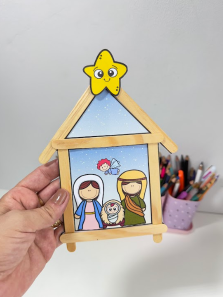 Presépio de palitos de picolé - Imagem 3