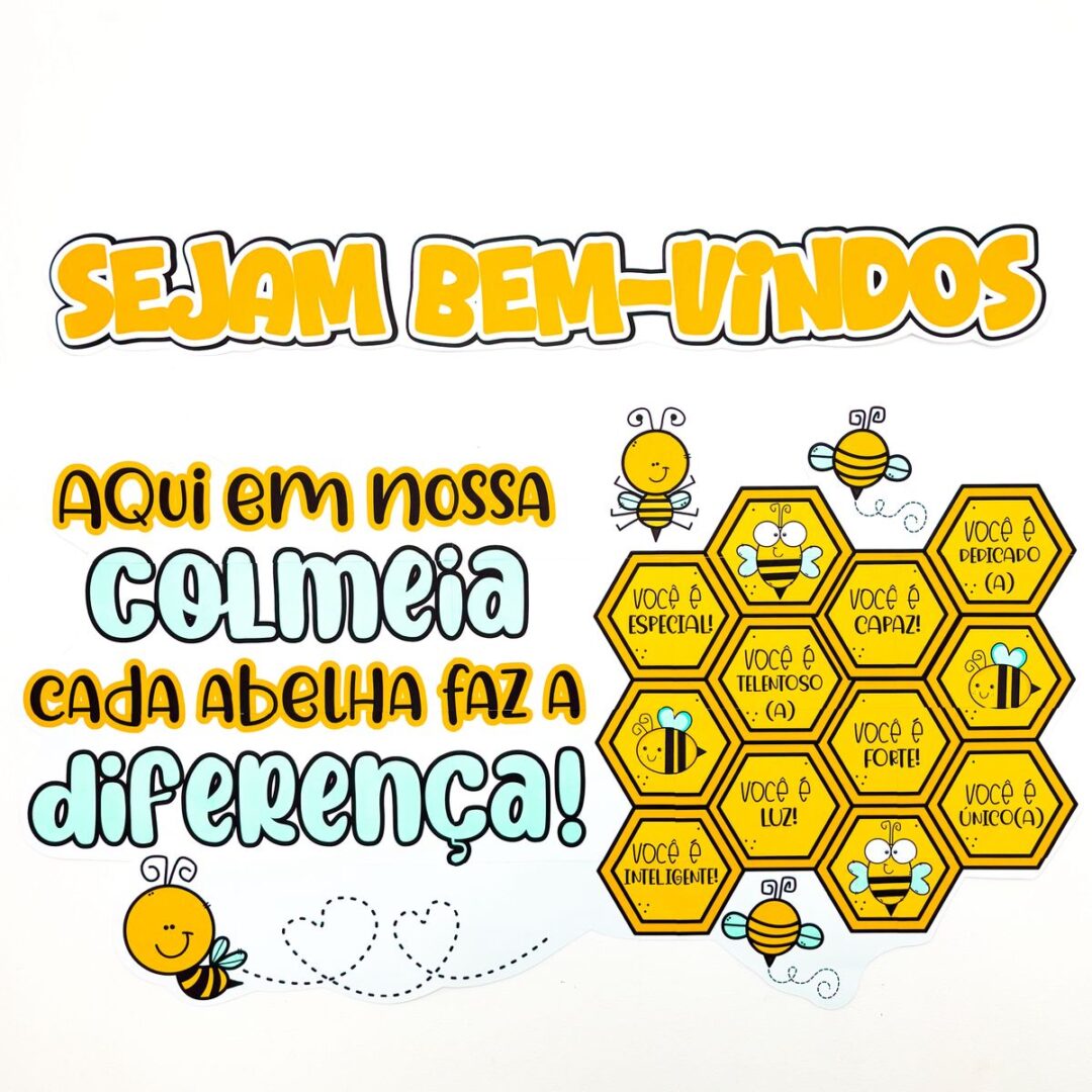 Painel sejam Bem vindos - Colmeia para equipe