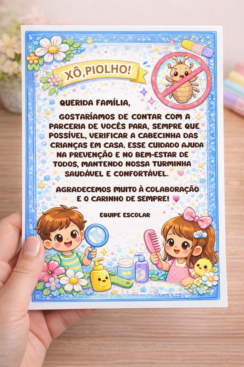 Recadinho Xô piolho!