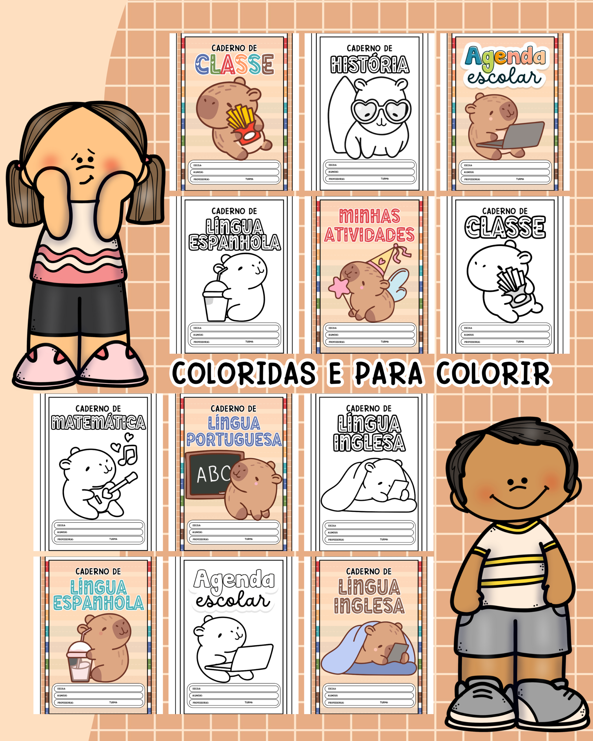 Capas de caderno - Capivara