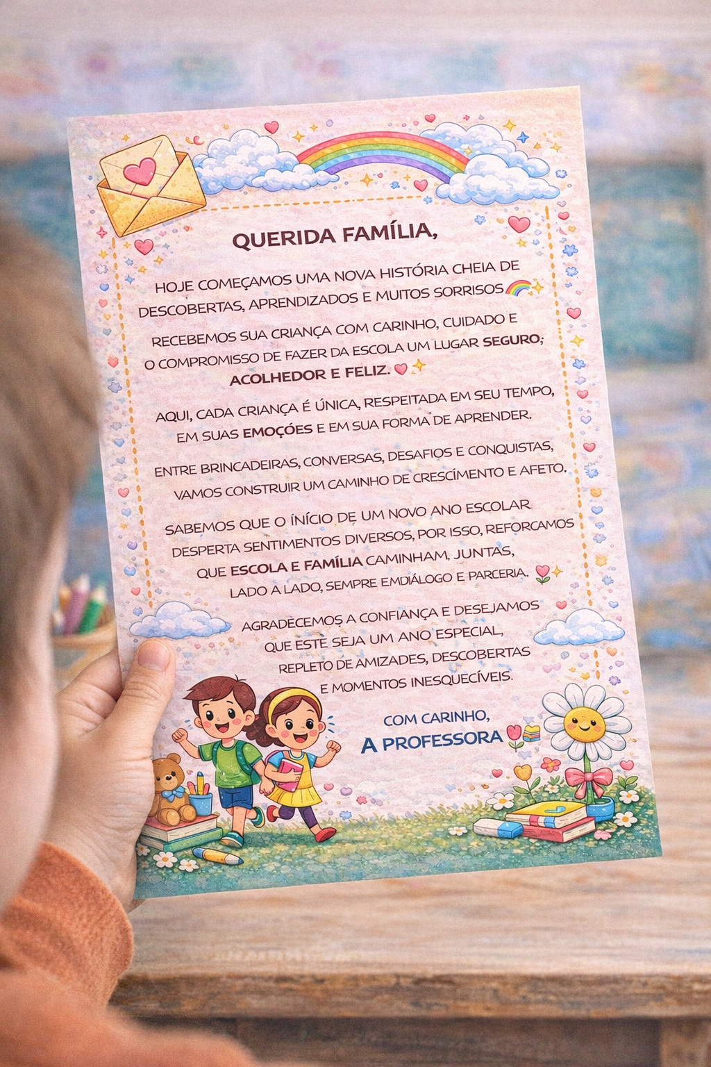 Carta à família - 1º dia de aula