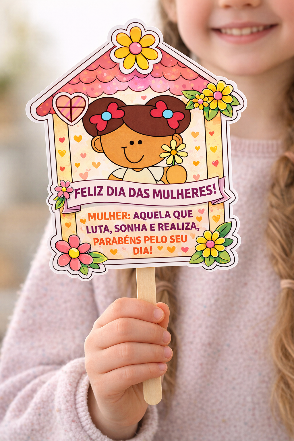 Atividade para imprimir - Palitoche Dia Internacional da Mulher