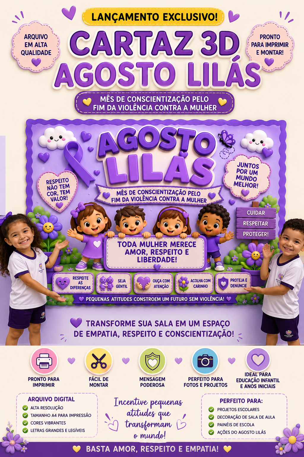 Cartaz Agosto Lilás