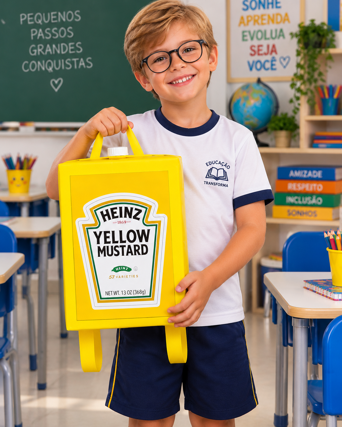 Mochila Maluca Fast Food para Imprimir | Kit Batata, Ketchup e Mostarda – Semana da Criança - Imagem 3