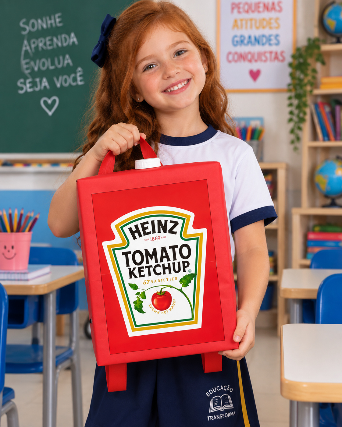 Mochila Maluca Fast Food para Imprimir | Kit Batata, Ketchup e Mostarda – Semana da Criança - Imagem 2